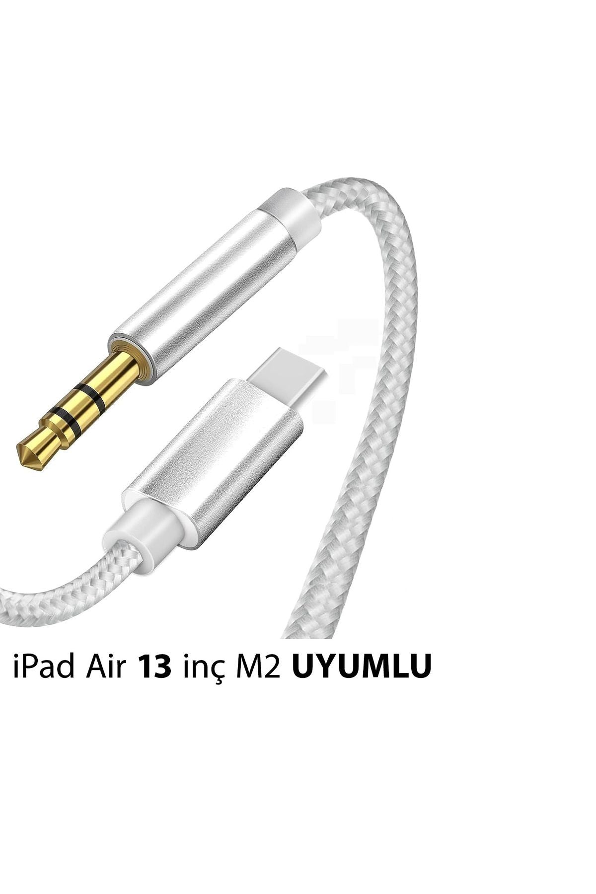 iPad Air 13 inç M2 uyumlu AUX Kablo Ses Dönüştürücüsü Hasır Type-C Çeviricisi