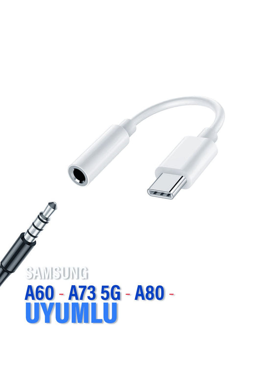 Samsung A73 5G A80 A60 Type C Jack Aparat Kulaklık Dönüştürücü 3.5mm Çevirici Type-C
