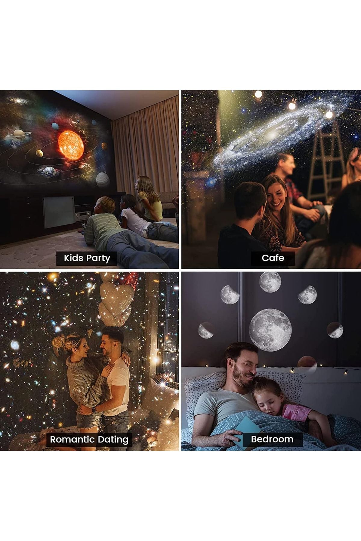 13 Diskli Gezegen Galaxy Yıldızlı Projektör Gece Lambası Çocuklar İçin Yatak Odası - Görsel 4
