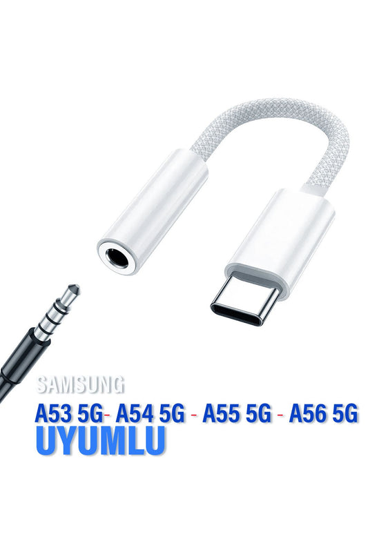 Samsung A53 A54 A55 A56 Type C 3.5mm Çevirici Jack Aparat Kulaklık Dönüştürücü Type-C