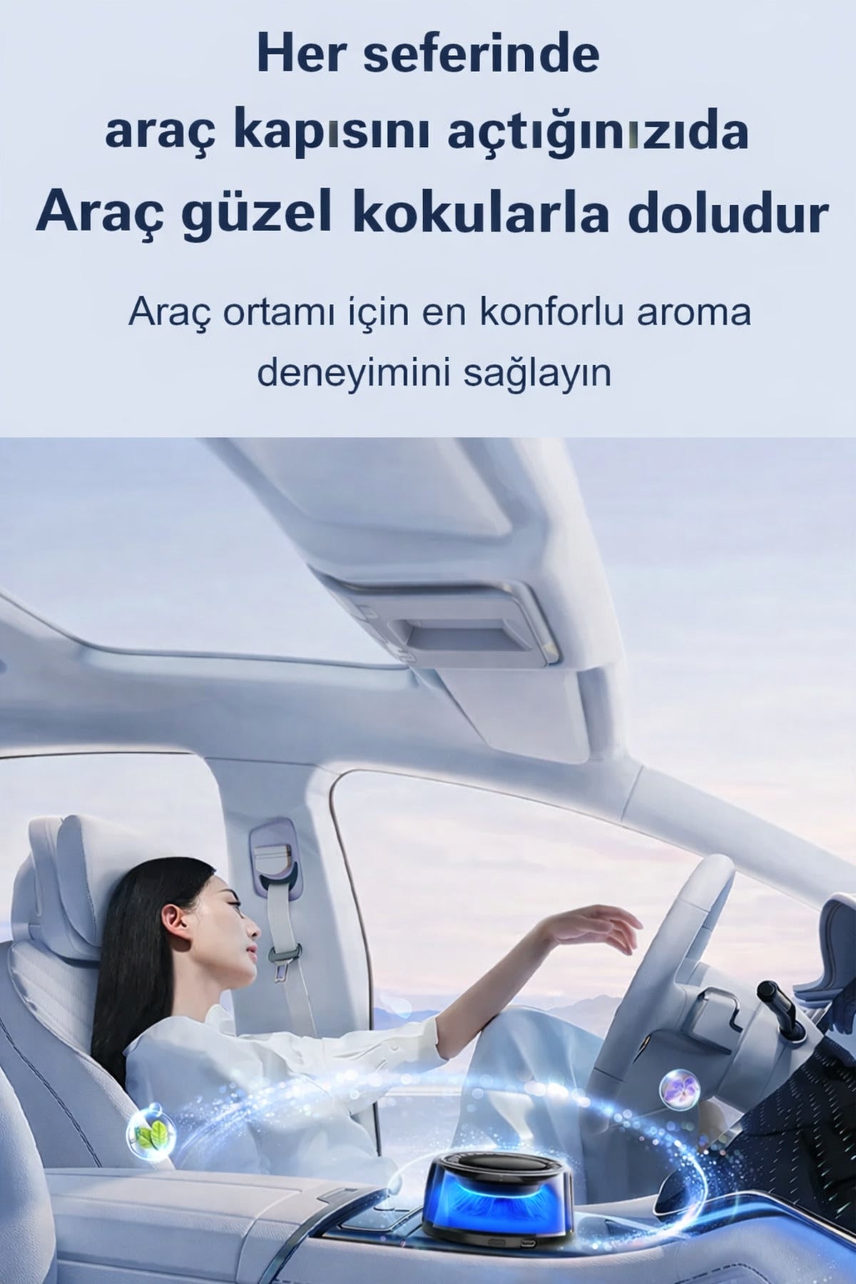 Otomatik Araç İçi Koku Makinesi Difüzörü Hava Nemlendirici Araç Parfümü Buharlı Şarjlı 800mah - Görsel 5