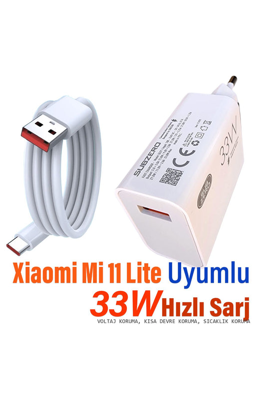 Xiaomi Mi 11 Lite Şarj Aleti 33W HIZLI Şarj ve 5A Kablosu