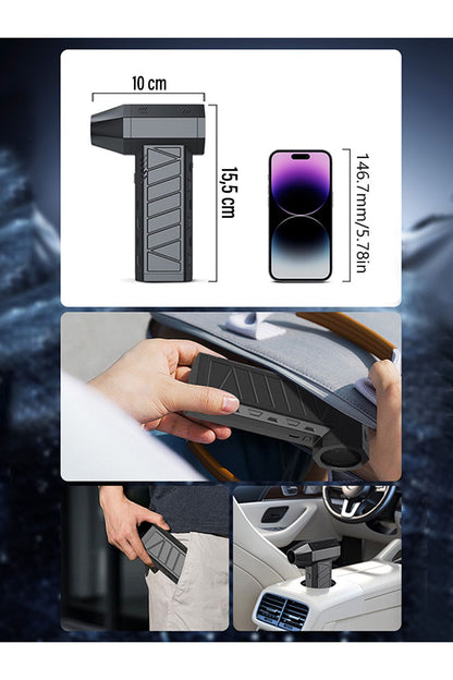 4 Kademe Süper Güçlü Üfleyici Şarjlı Hava Kompresörü 130000 RPM Çok Fonksiyonlu Turbo Fan 4000 mAh - Görsel 5