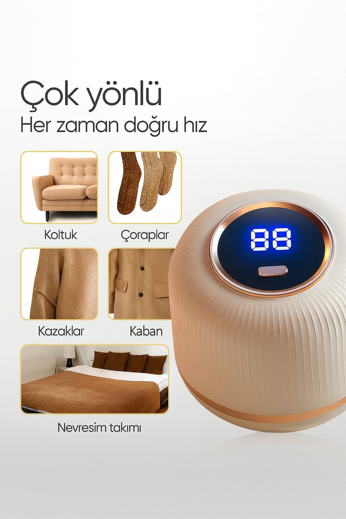 Şarjlı Tüy Toplama Tiftik Temizleme Cihazı Dijital Ekran 3 Kademe Kazak Tiftik Temizleyici 6 Bıçaklı - Görsel 5