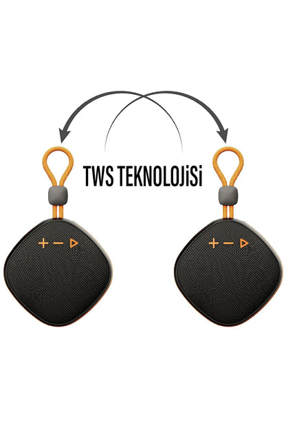 Yüksek Bass Bluetooth Hoparlör Ses Bombası TWS Çift Hoparlör Bağlantısı 1200 mAh Speaker - Görsel 3