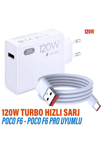 POCO F6 - POCO F6 Pro Turbo Hızlı Şarj Aleti 120W Type-C HIZLI Şarj ve Kablosu