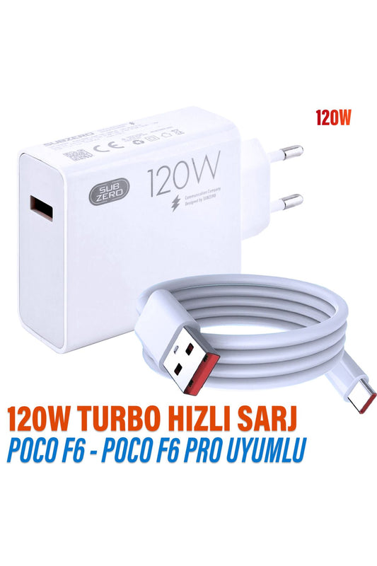 POCO F6 - POCO F6 Pro Turbo Hızlı Şarj Aleti 120W Type-C HIZLI Şarj ve Kablosu
