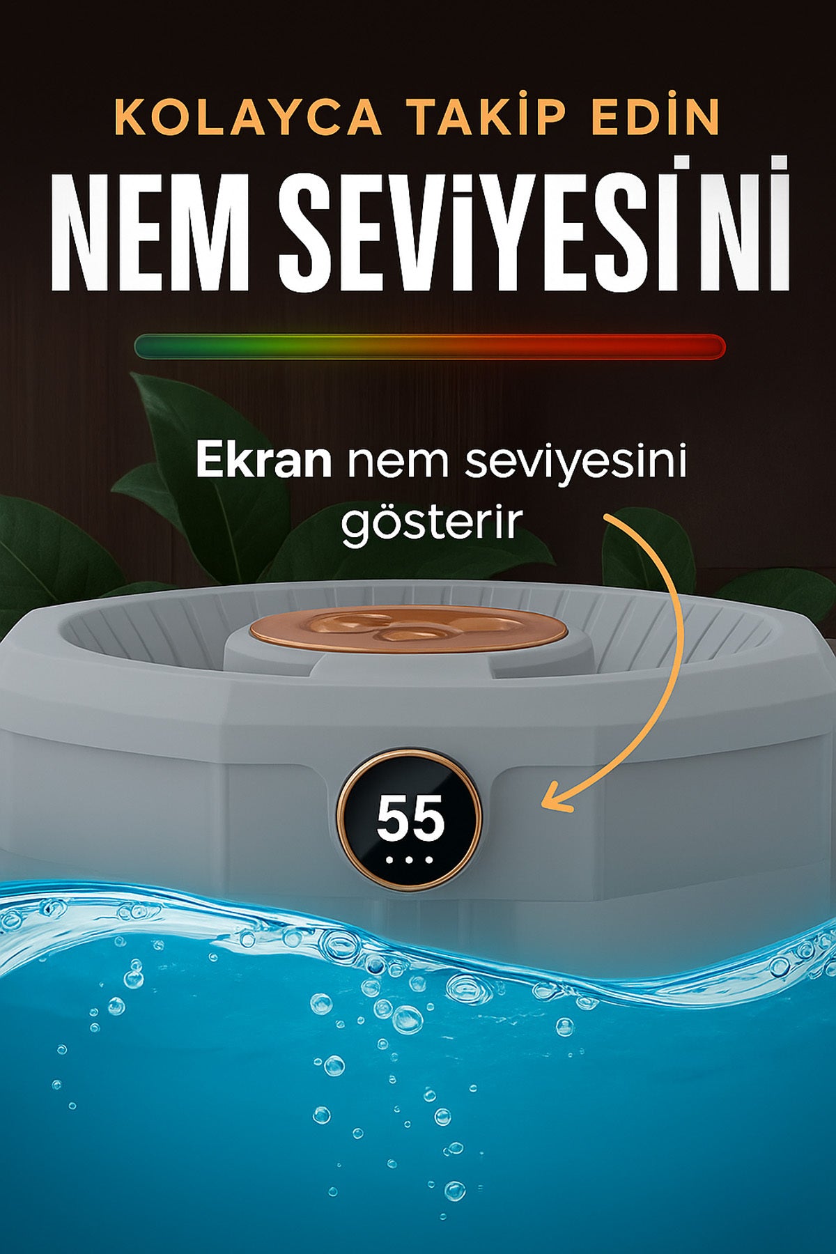 Dijital Ekranlı Ultrasonik Hava Nemlendirici Aroma Difüzörü Sessiz Buhar Makinesi 3 Nozul Püskürtme - Görsel 2
