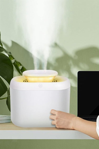 3.3 Litre Hava Nemlendirici Ultrasonik Aroma Buhar Makinesi Çift Sprey Aroma Difüzörü LED Işıklı - Görsel 4