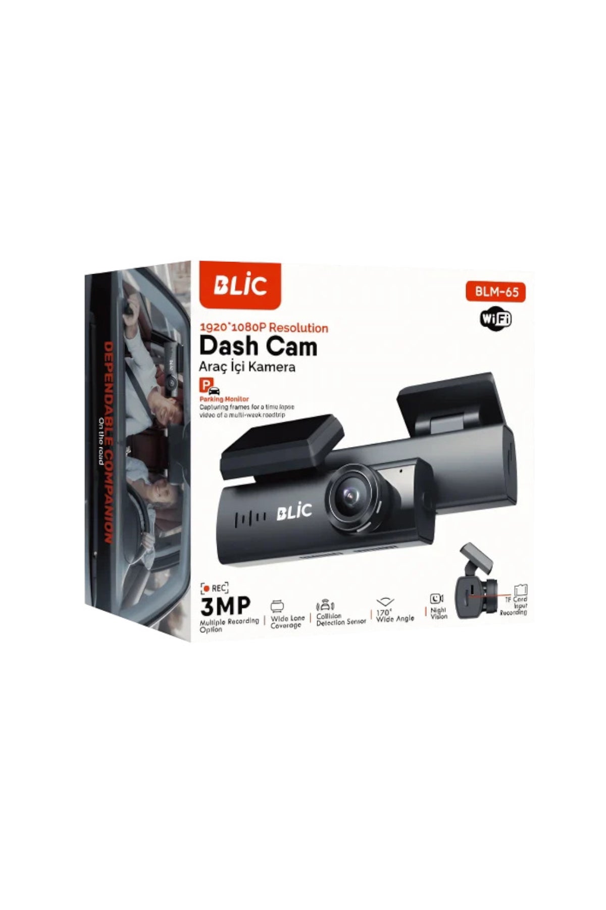 Blic BLM-65 WiFi Destekli Gece Görüşlü 1080P Araç İçi Kamera