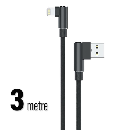 3 Metre iPhone - iPad USB Lightning Şarj Kablosu 3A Hızlı Şarj SUNİX SC23