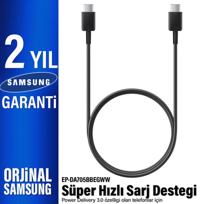 Samsung TYPE-C Kablo 25W Hızlı Şarj Kablosu Samsung EP-DA705BBEGWW Orjinal