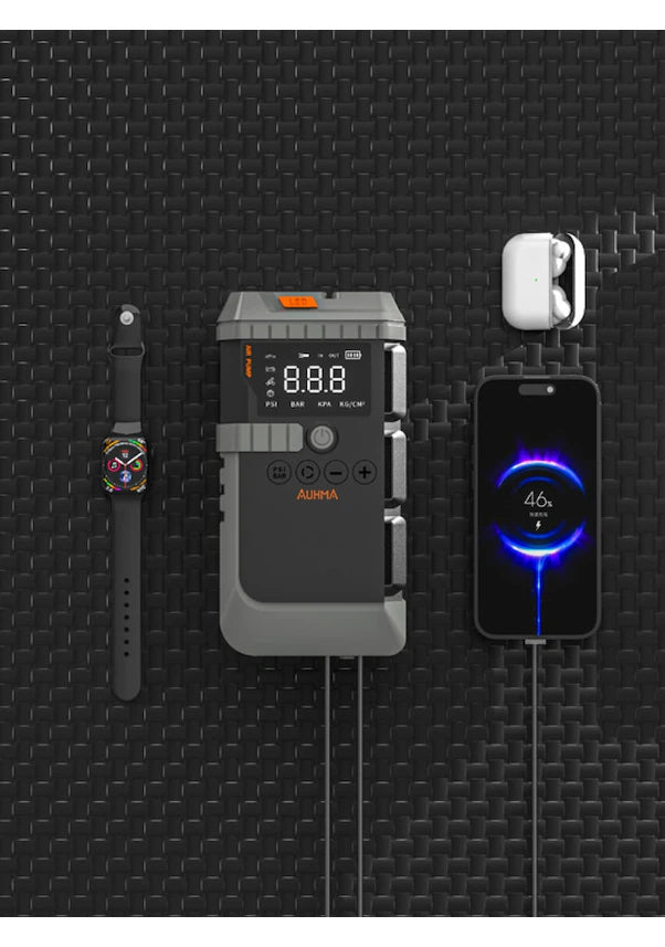 Auhma A7711 Jump Starter / Akü Takviye Cihazı | 4'ü 1 Arada Powerbank, Hava Kompresörü