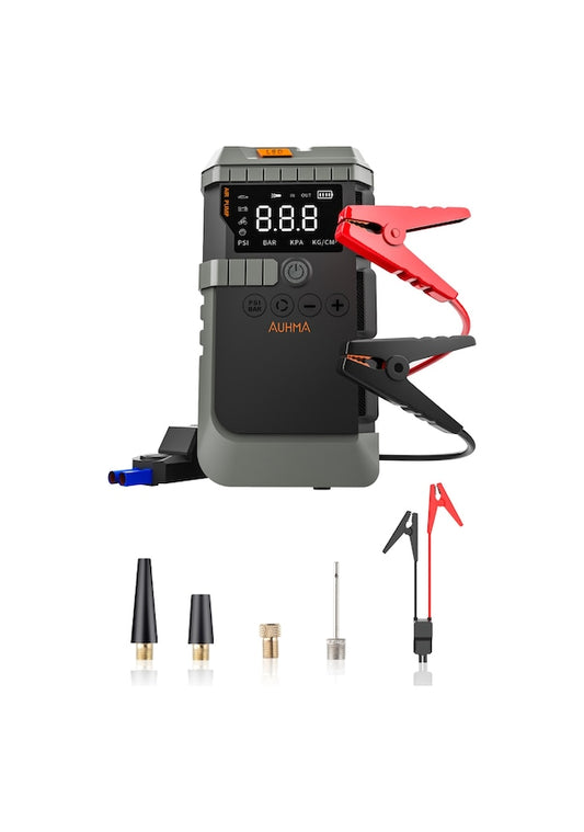 Auhma A7711 Jump Starter / Akü Takviye Cihazı | 4'ü 1 Arada Powerbank, Hava Kompresörü