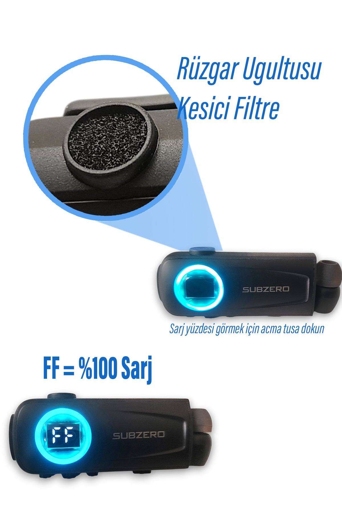 Motor Sürücüleri İçin Rüzgar Kesici Makaralı Bluetooth Kulaklık Titreşimli Yaka Mandallı 30 Saat