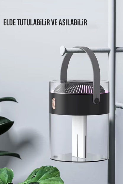 2,6L Kablosuz Hava Nemlendirici Ultrasonik Buhar Makinesi Çift Sprey Aroma Difüzörü LED Işık 2000mAh