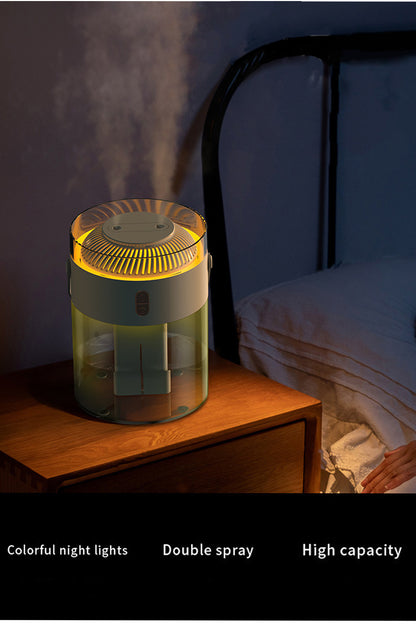 2,6L Kablosuz Hava Nemlendirici Ultrasonik Buhar Makinesi Çift Sprey Aroma Difüzörü LED Işık 2000mAh