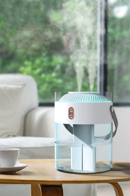 2,6L Kablosuz Hava Nemlendirici Ultrasonik Buhar Makinesi Çift Sprey Aroma Difüzörü LED Işık 2000mAh