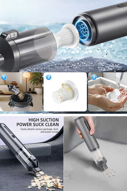 19000Pa Kablosuz Araç ve Ev İçi Şarjlı Süpürge Araba Süpürgesi Şarjlı El Süpürgesi 2600mAh