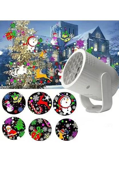 Çocuklar İçin Yılbaşı Figürlü Projeksiyon Gece Lambası LED Noel Projektör
