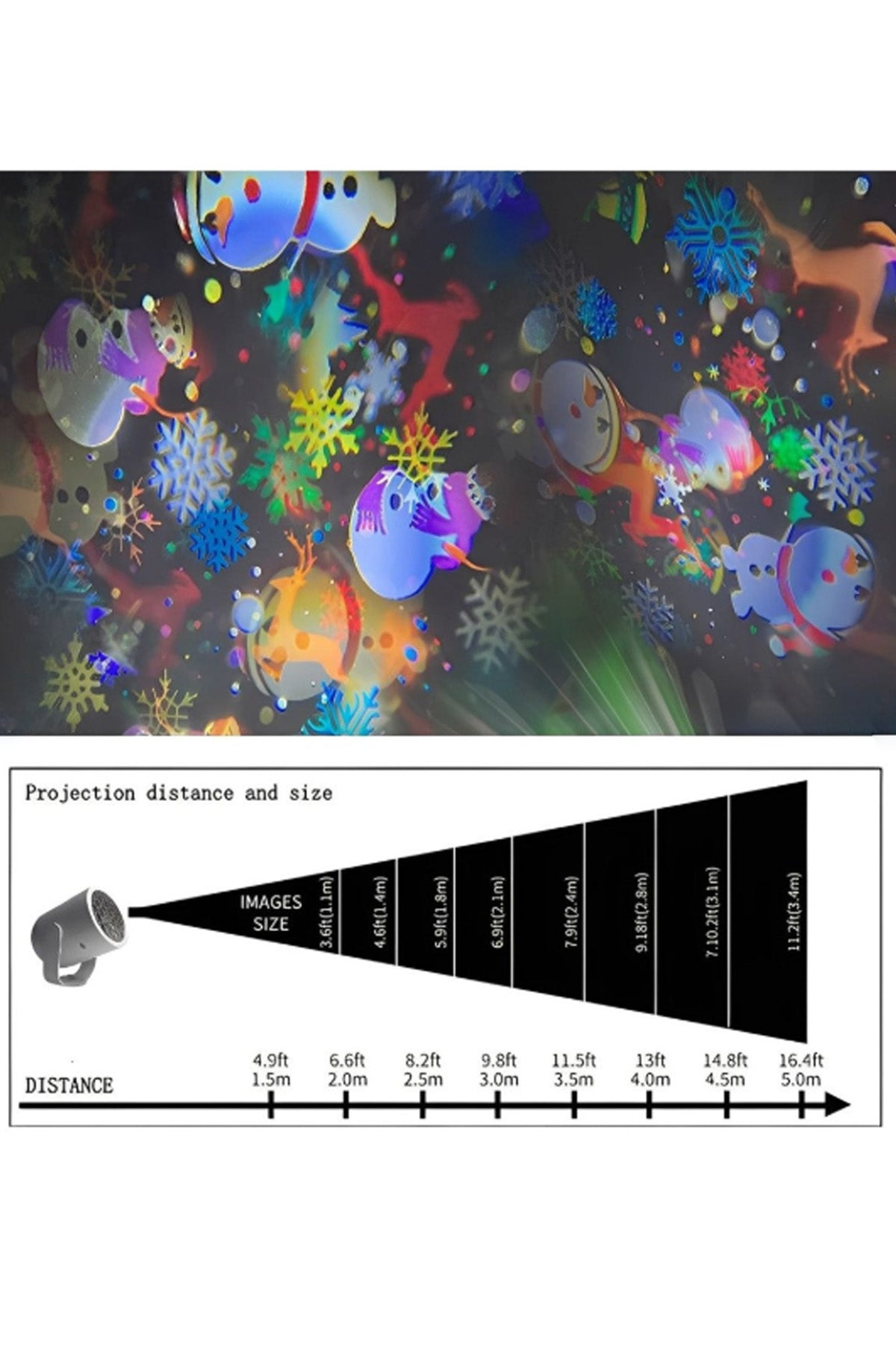 Çocuklar İçin Yılbaşı Figürlü Projeksiyon Gece Lambası LED Noel Projektör
