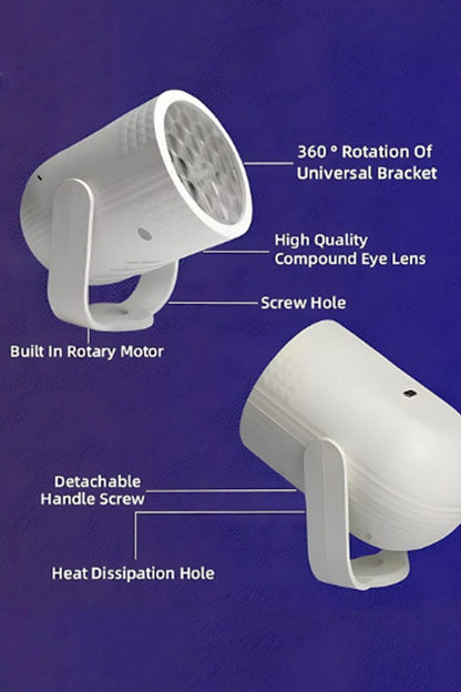 Çocuklar İçin Yılbaşı Figürlü Projeksiyon Gece Lambası LED Noel Projektör