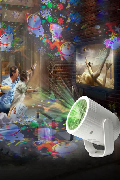 Çocuklar İçin Yılbaşı Figürlü Projeksiyon Gece Lambası LED Noel Projektör