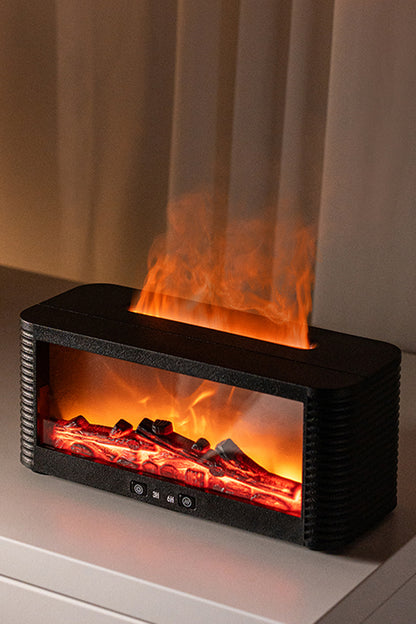 Ultrasonik Alev Efektli Şömine Görünümlü Hava Nemlendirici 3D Alev Aroma Difüzörü Buhar Makinesi