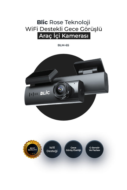 Blic BLM-65 WiFi Destekli Gece Görüşlü 1080P Araç İçi Kamera