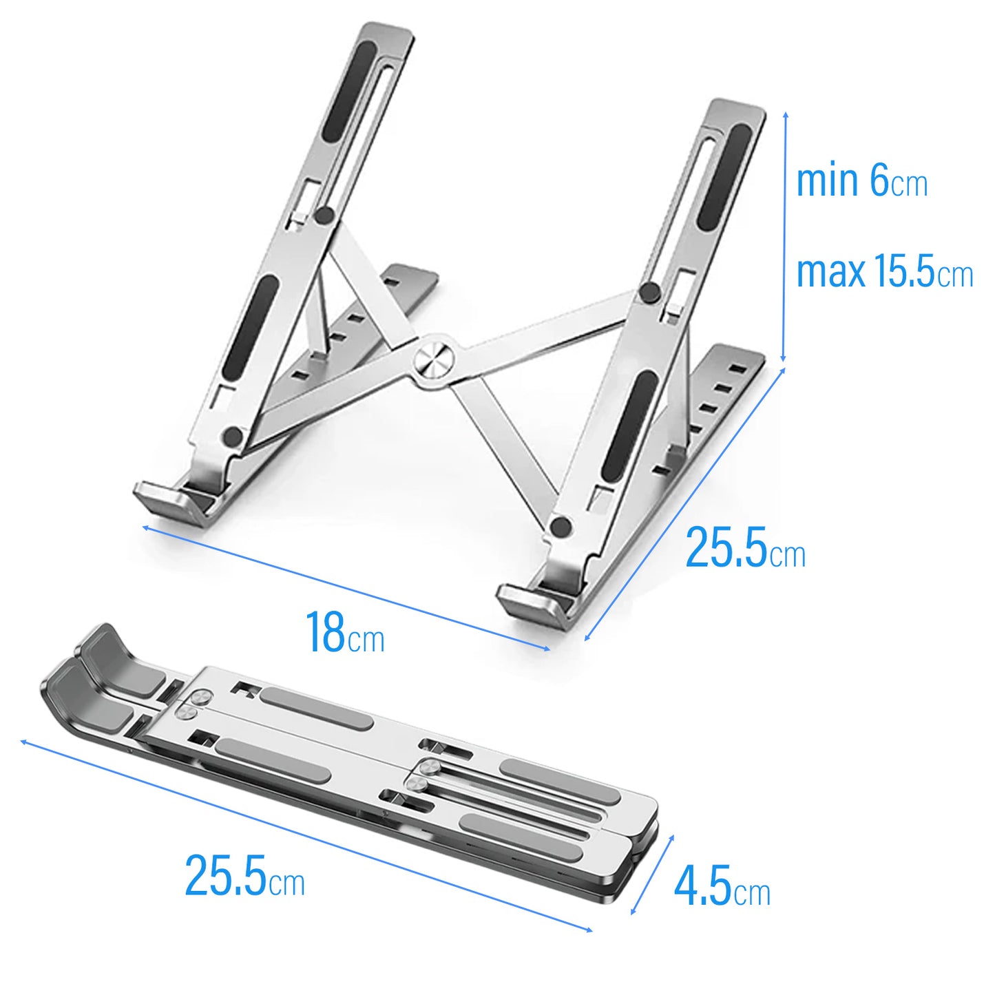 Masaüstü Laptop Notebook Dizüstü Bilgisayar Tablet Standı Katlanabilir Ayarlı Ayak Altlık Alüminyum