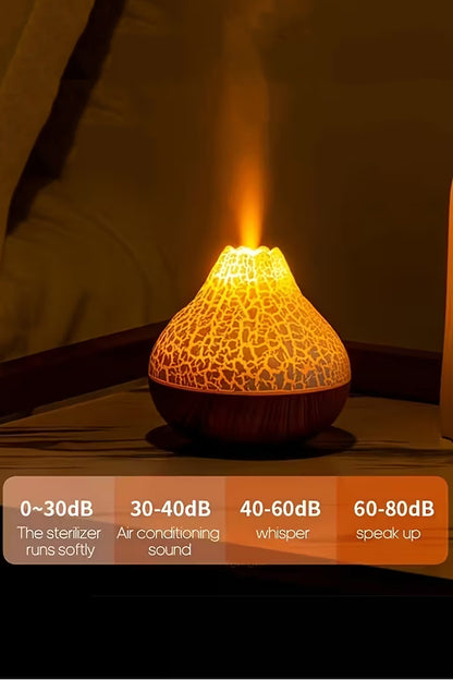 Ahşap Volkanik Hava Nemlendirici 7 Led Işıklı Aroma Difüzörü Buhar Makinesi 300ML