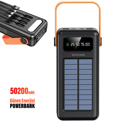 Solar Güneş Enerjisi Powerbank 50200 mAh Fener Lambalı