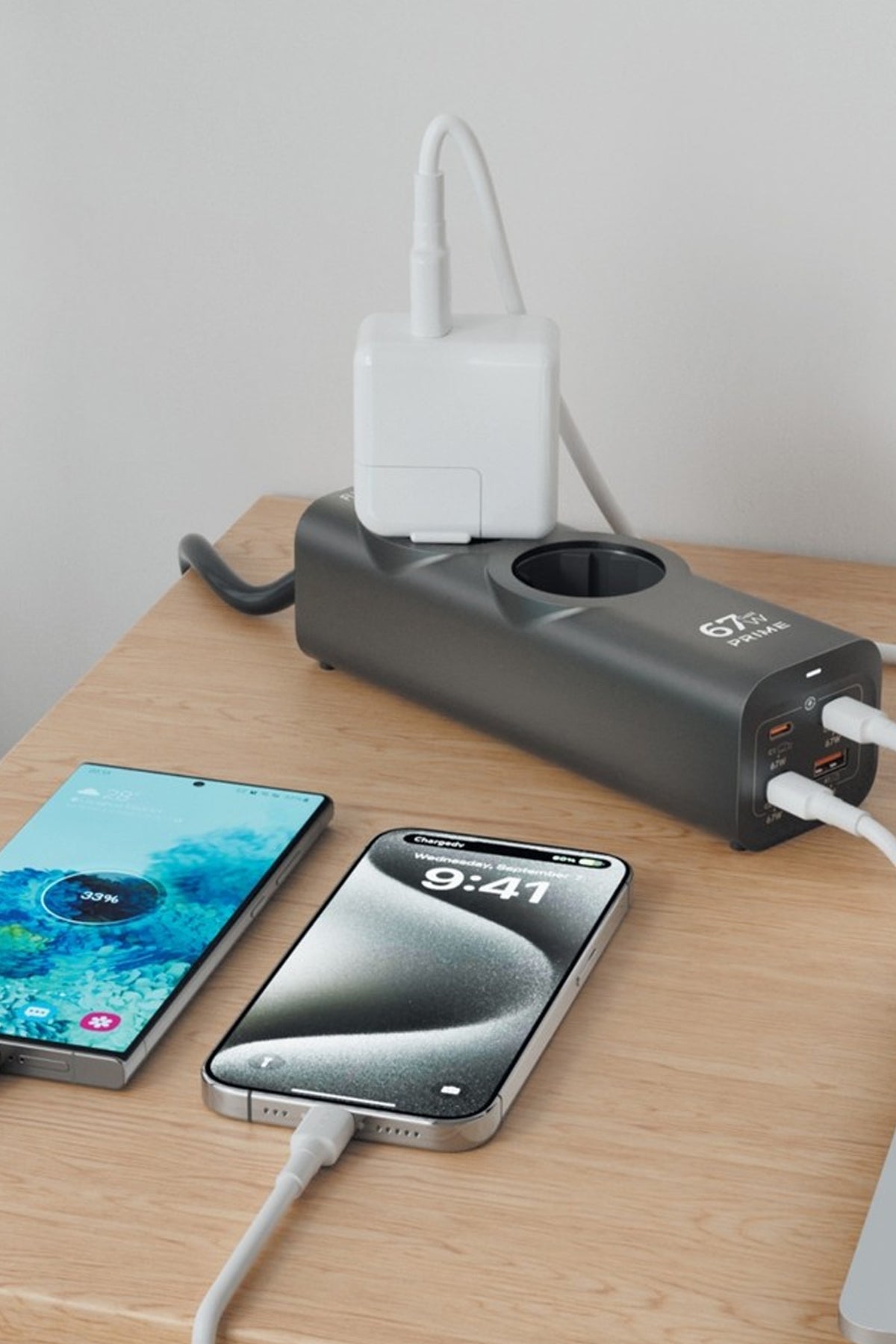 Priz + 45W Süper Hızlı - 67W Turbo Hızlı  Priz Çoklayıcı Uzatma Kablosu 1.5 metre