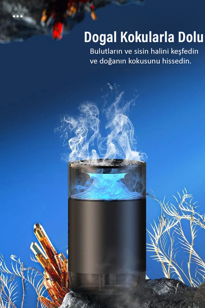 Araç Ev Ofis Otomatik Aroma Buharlı Sprey Cihazı Koku Difüzörü Şarjlı 800mAh Buharlı Koku Makinesi