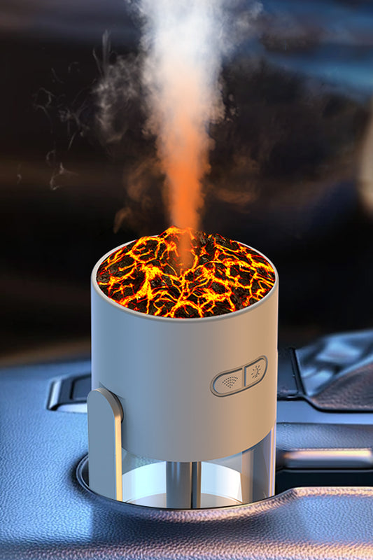 Volkanik Ultrasonik Hava Nemlendirici Led Işıklı Buhar Makinası Araç - Ev Aroma Difüzörü 280ml