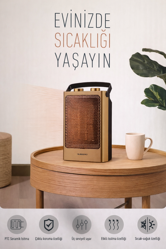 1500W Fanlı Isıtıcı 3 Kademe Üflemeli Fan Salınımlı Ev Tip Elektrikli Isıtıcı Fan Devrilme Emniyetli