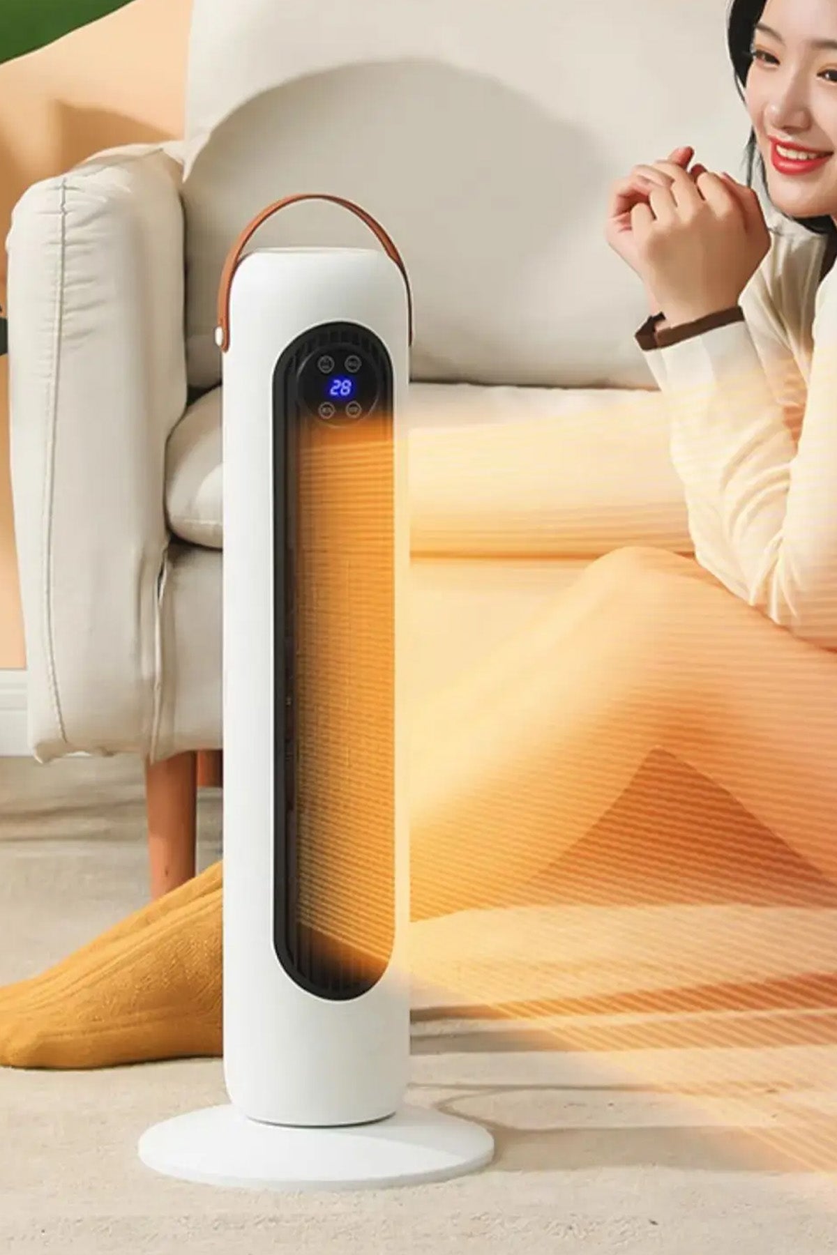 SUBZERO 2000W Uzaktan Kumandalı Isıtıcı Fan 12 Saat Zamanlayıcı Devrilme Koruma Kule Tipi