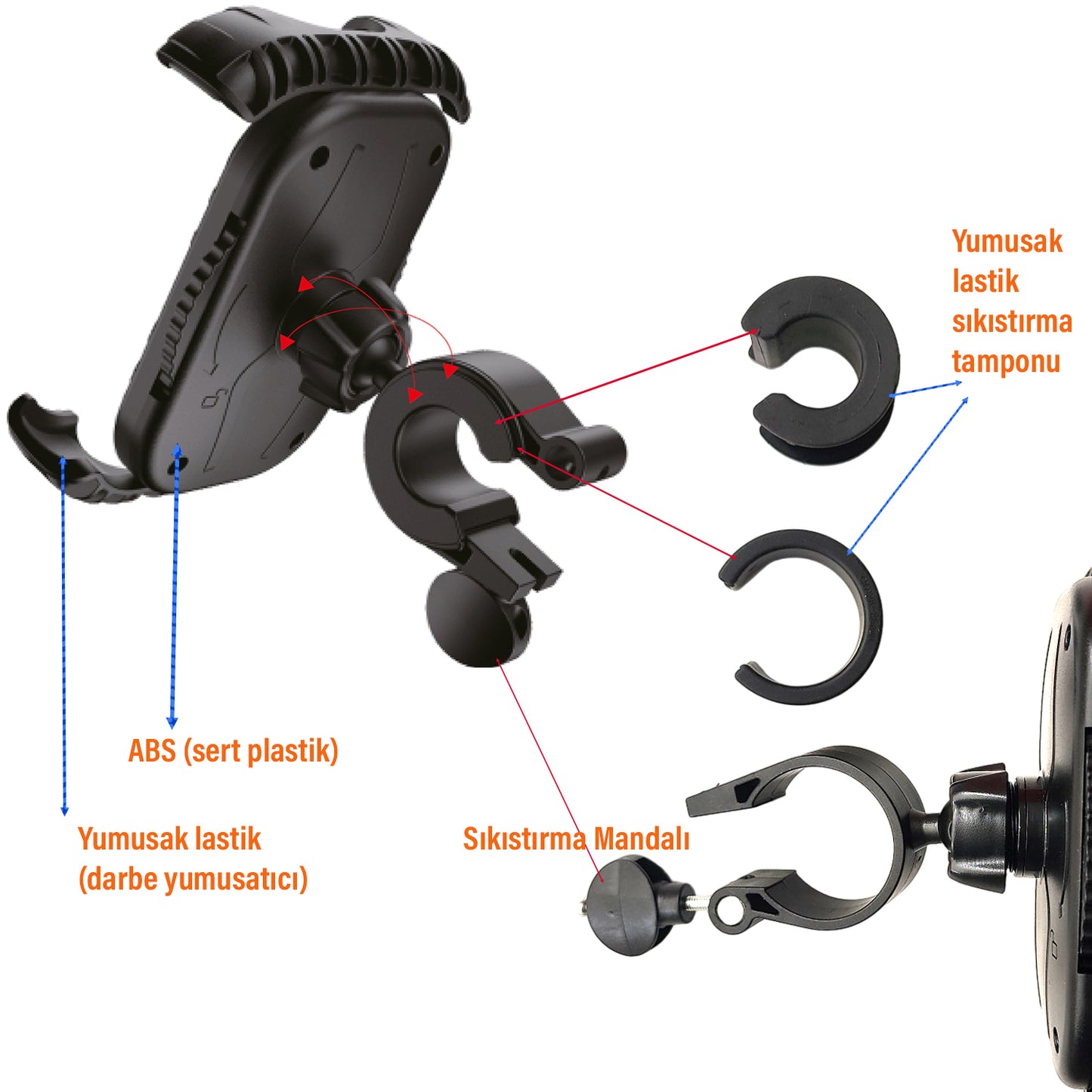 Bisiklet ve Motosiklet Telefon Tutucu Sunix HLD-19