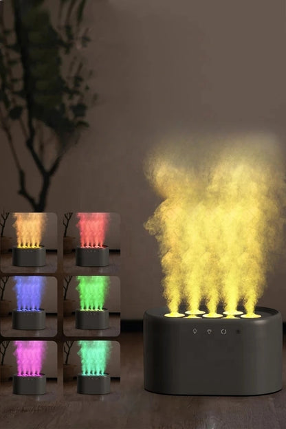 Ultrasonik Hava Nemlendirici 7 Renk Işıklı Aroma Difüzörü Dinamik Buhar Makinesi 1000 ml