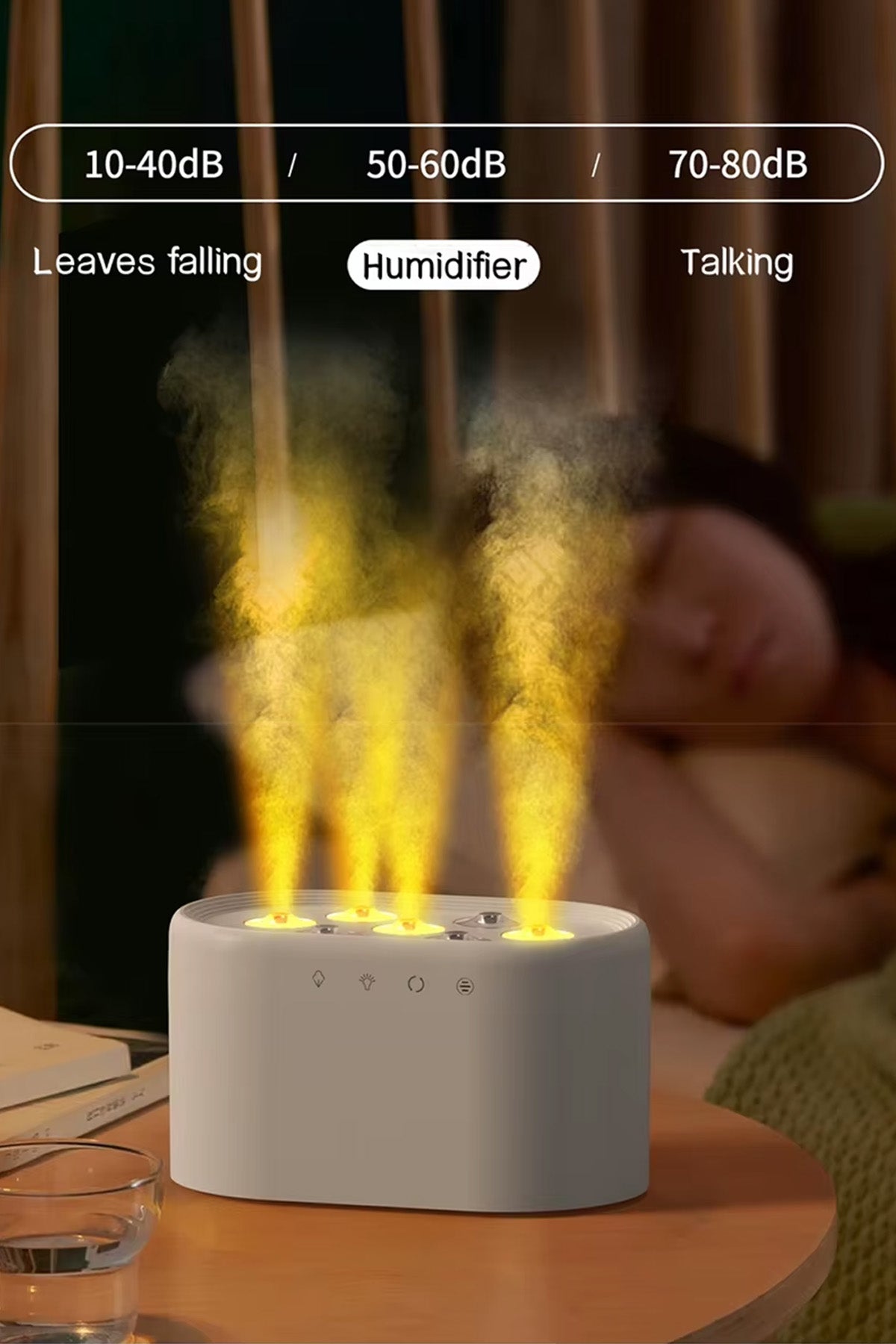 Ultrasonik Hava Nemlendirici 7 Renk Işıklı Aroma Difüzörü Dinamik Buhar Makinesi 1000 ml