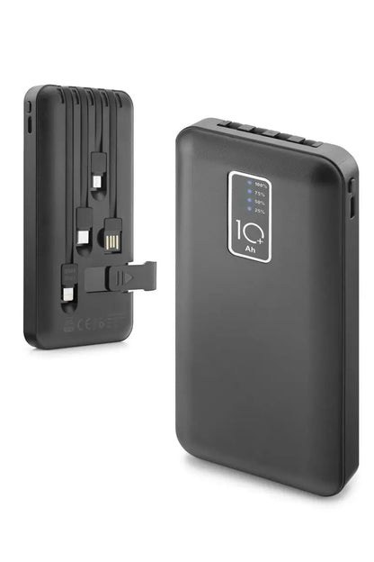 10.000 mAh Kendinden Kablolu Powerbank Hızlı Şarj Telefon Standlı Göstergeli Taşınabilir Şarj Cihazı