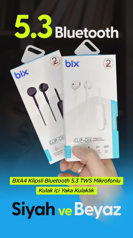 Yaka Klipsli Bluetooth Kulaklık Kulakiçi Kablolu Kablosuz TWS Mikrofonlu Yaka Kulaklık Boyun Asmalı