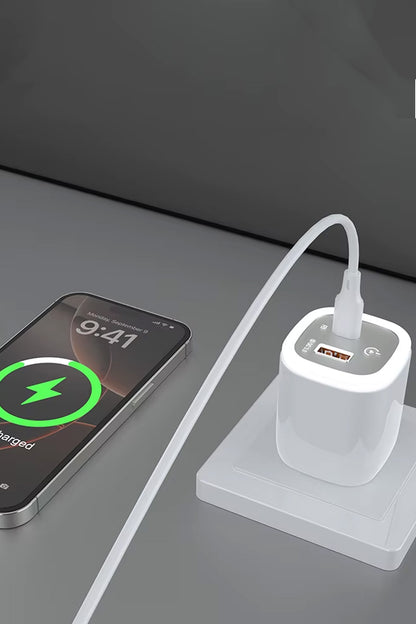 30W USB-C to Type-C / USB + PD Hızlı Şarj Aleti - Gece Lambası - Dokunmatik LEDLİ Şarj Aleti