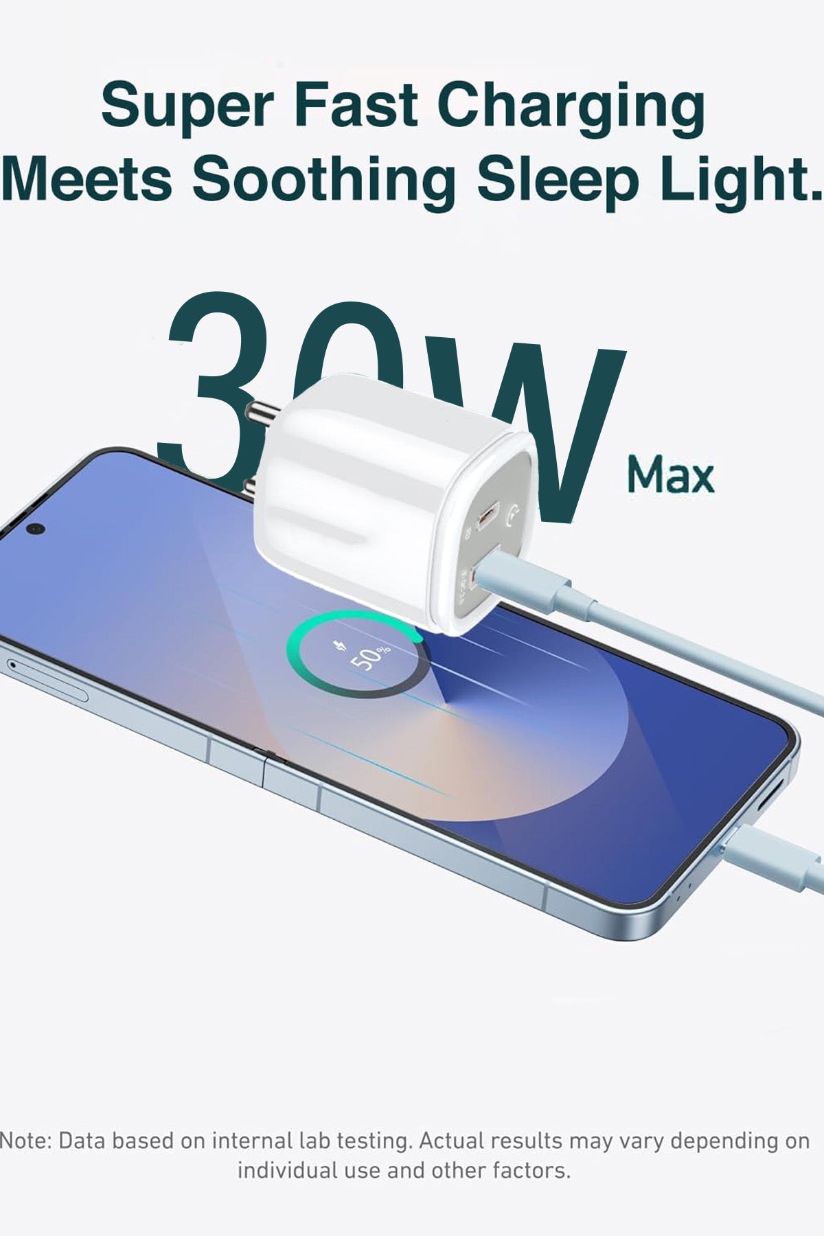 30W USB-C to Type-C / USB + PD Hızlı Şarj Aleti - Gece Lambası - Dokunmatik LEDLİ Şarj Aleti