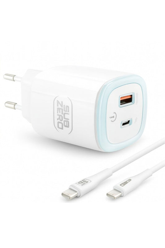 30W USB-C to Type-C / USB + PD Hızlı Şarj Aleti - Gece Lambası - Dokunmatik LEDLİ Şarj Aleti