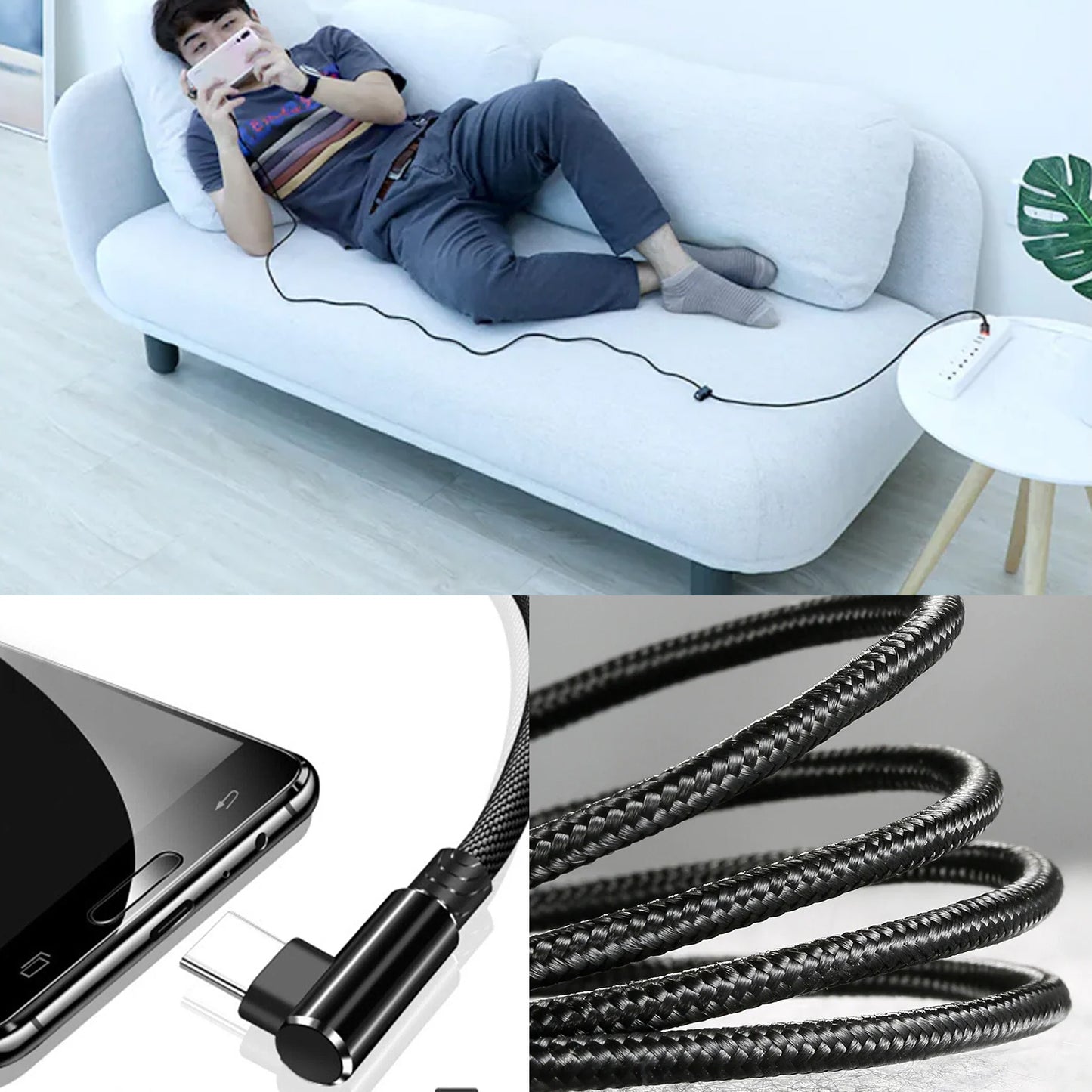 3 Metre USB TYPE C Şarj Kablosu 3A Hızlı Şarj SUNİX SC24