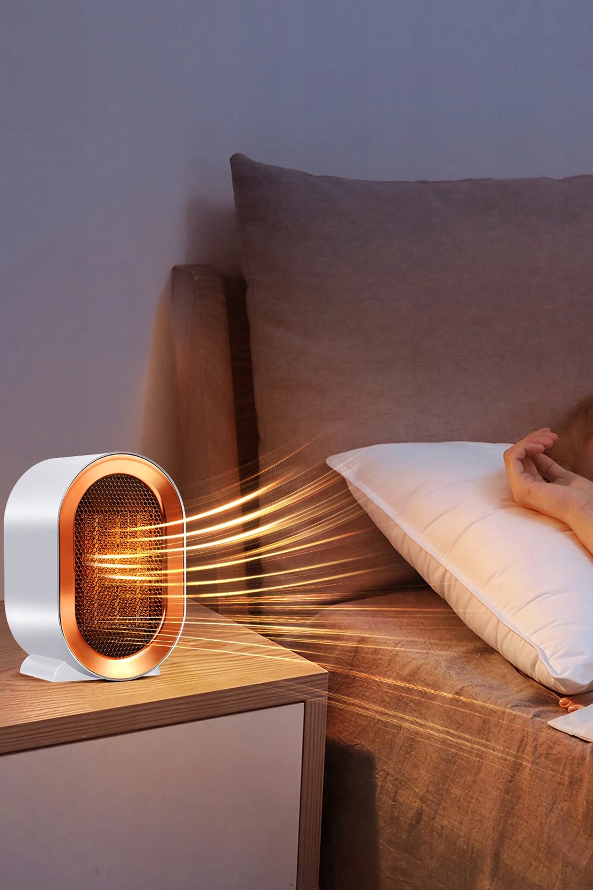 1200W Mini Elektrikli Isıtıcı Fan 2 Kademeli Masaüstü Üflemeli Fanlı Isıtıcı Güvenli Emniyet Sistemi