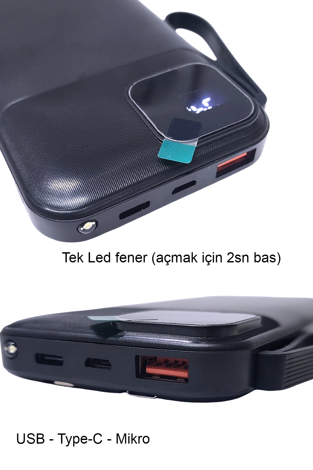 Hızlı Şarj Powerbank Type - C Ligtning 22.5W Hızlı Şarj Kendinden Kablolu